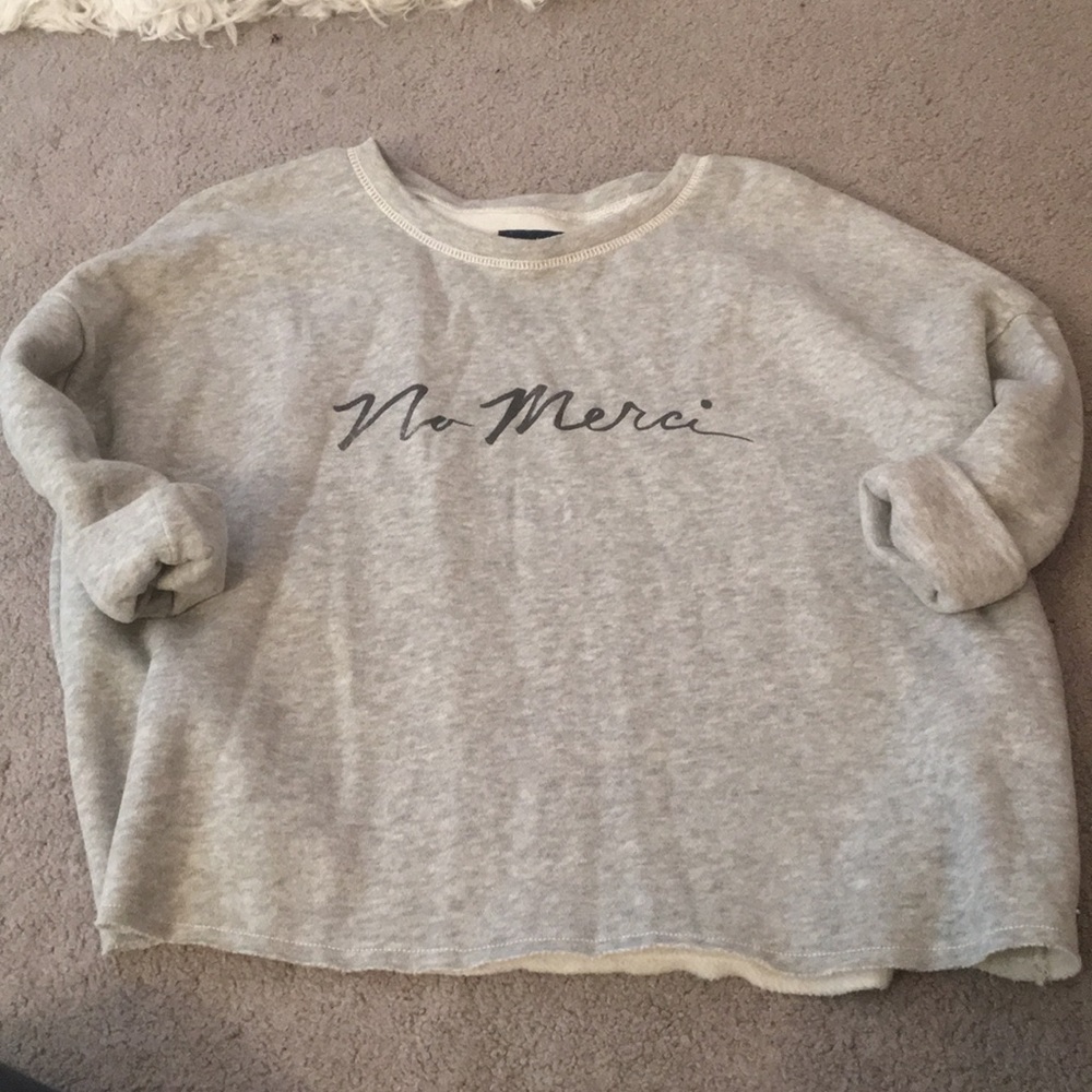 “No thank you” cropped hoodie